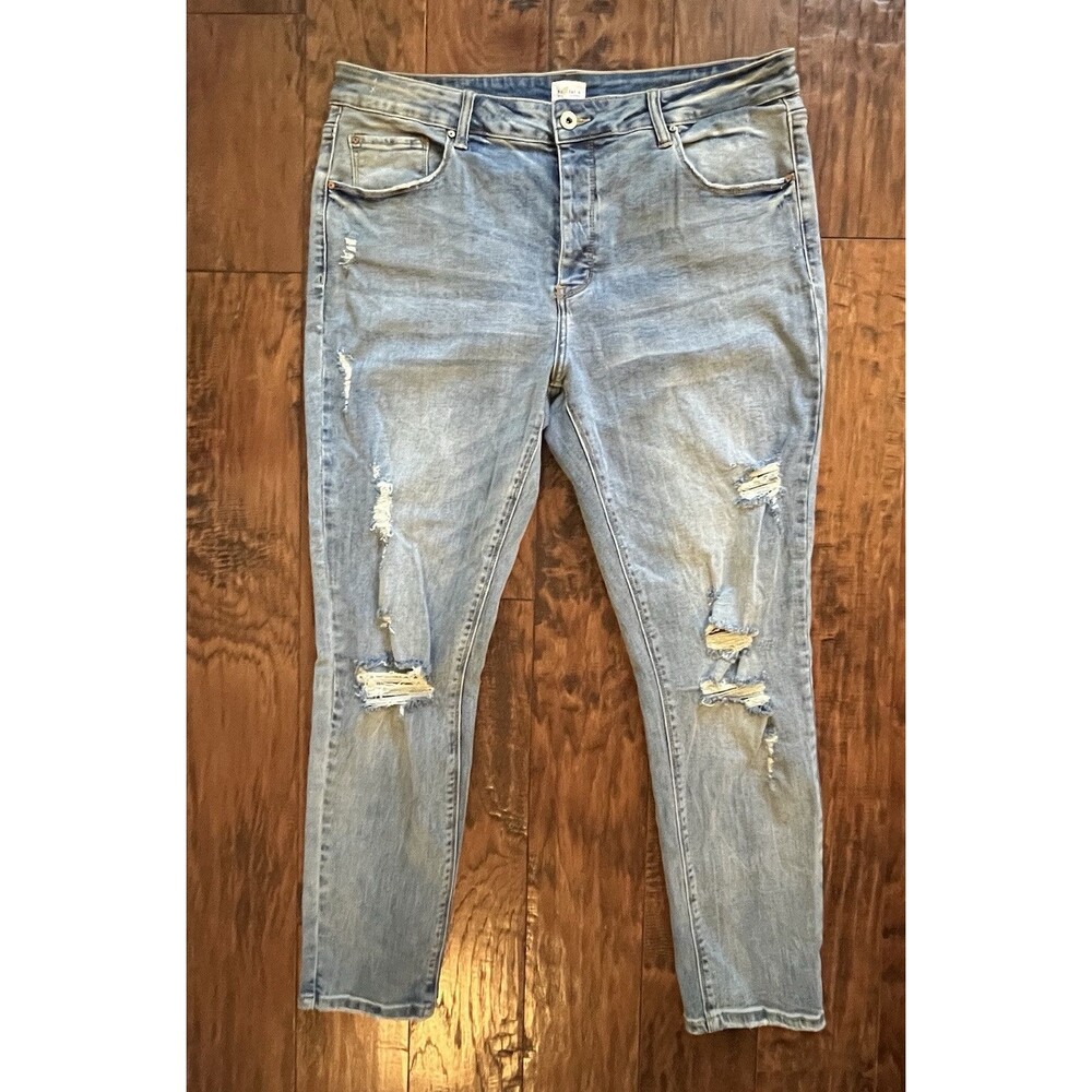 Special A Los Angeles Mom Jeans Skinny Distressed Cotton Ankle Boho Size 2XL